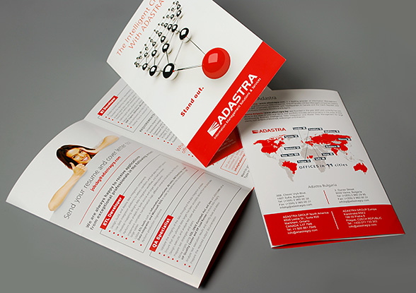 Graphic design, prepress and printing of a 3-fold company brochure - 2014.